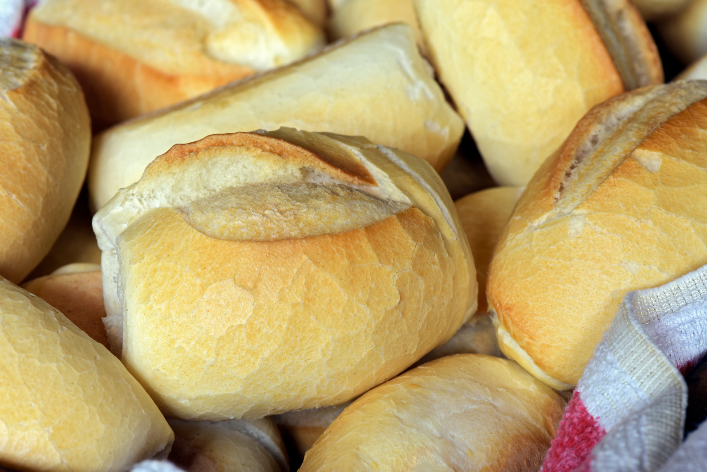 Basket of traditional French bread